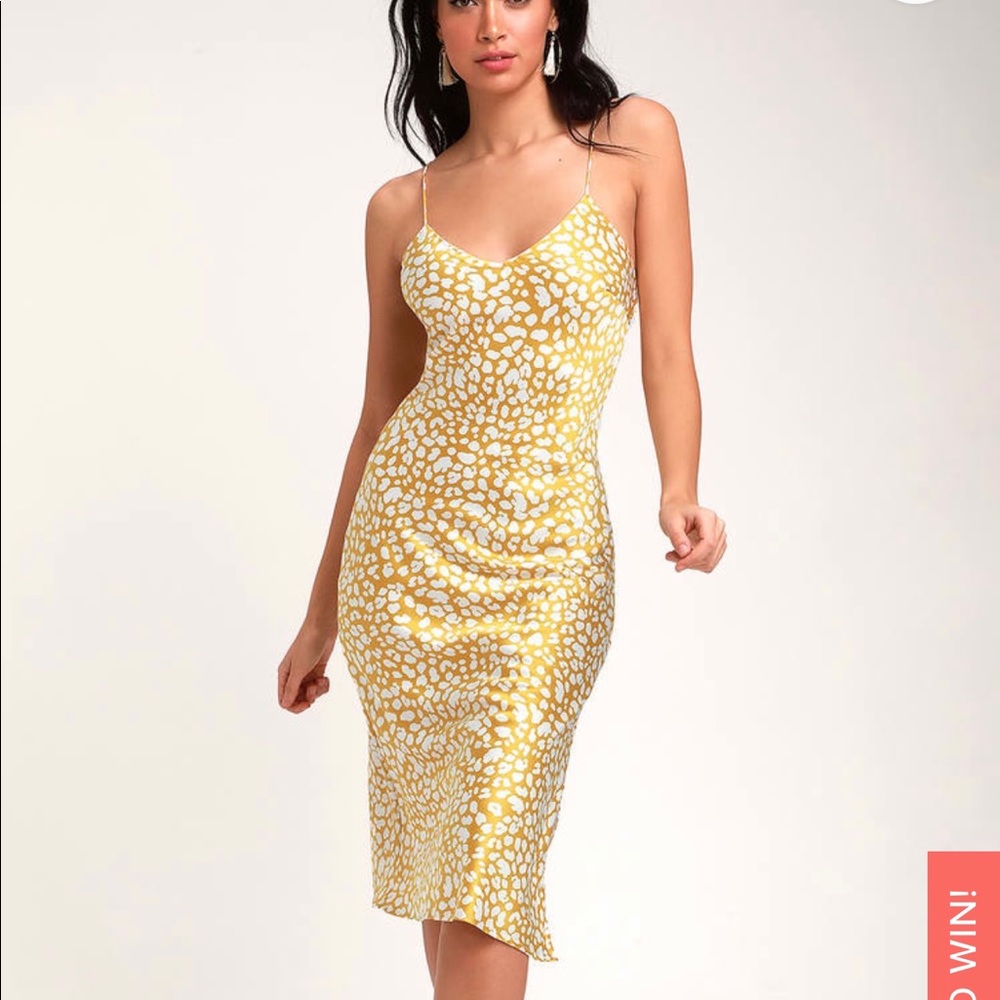 Lulus yellow midi dress